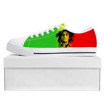 Reggae Roko Muzikos Žvaigždė Bobas Marley Mažai Top Aukštos Kokybės Sportbačiai Vyrai Moterų Paauglys Drobės Sneaker Pora Batų Užsakymą Batų