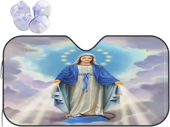 Religinių Mergelės Motinos Marijos už skėtį nuo saulės, Automobilio Stiklų Šviesos Automobilių VISUREIGIS Sunkvežimių, Sulankstomas Uv Spindulių Atspindžio Priekinio Lango