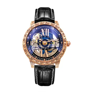 Reloj Hombre Vyrų Watch Top Prabangus Automatinis Mechaninis laikrodis Tuščiaviduriai Dizaino Boutique Paviršiaus Laikrodis relogios masculino