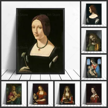 Reprodukcijos Da Vinci Garsaus Drobės Tapybos Moterų Plakatus Spausdina Sienos Menas Nuotraukas Kambarį Namo Sienų Dekoras Cuadros