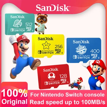 SanDisk Atminties Kortelė microSDXC Kortele Nintendo Jungiklis 64GB 128GB 256 GB 400GB 512 GB TF Kortele Iki 100MB/s skaityti 