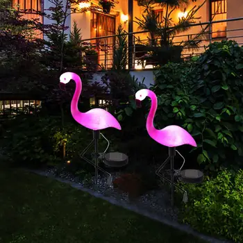 Saulės Flamingo Kuolo Šviesos Žibinto Saulės energija Varomas Kelias Žibintai Vandeniui Lauko Saulės Šviesos Vejos Kieme Lempos Sodo Terasa