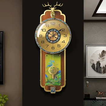 Sieninis laikrodis naujas Kinijos žalvario kambarį sieninis laikrodis kūrybos prabangos atmosferą laikrodis restoranas sieninis kvarcinis laikrodis