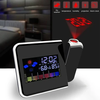 Skaitmeninio formato Žadintuvas Stotį su Temperatūros Termometras, Drėgmės Drėgmėmačiu/Naktiniai Pabusti Projektorius Laikrodis