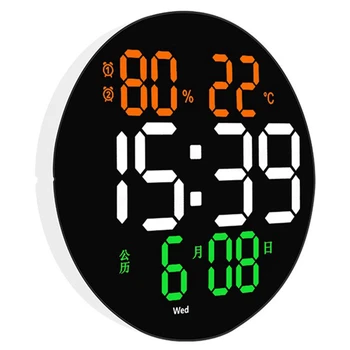 Skaitmeninis Sieninis Laikrodis Su Žadintuvo Ir Temperatūros Termometras Namų Kambarį Apdaila
