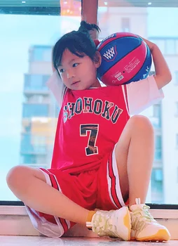 Slam Dunk Shohoku vidurinė Mokykla No. 7 Ryota Miyagi Atsitiktinis Liemenė Raudona SD Raudona Krepšinio Jersey Vaikams