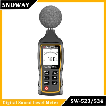 SNDWAY SW 523 524 Garso Lygio Matuoklis 30 iki 130 dB Jutiklis Skaitmeninis Profesinės Decibelimeter Triukšmo Lygis Decibelų Matuoklis