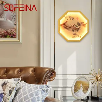 SOFEINA Patalpų Sienos Nuotrauka Lempa LED Šiuolaikinės Kūrybos Gėlės ir Paukščiai Sconce Žibintai Namų Kambarį Miegamojo Lovos