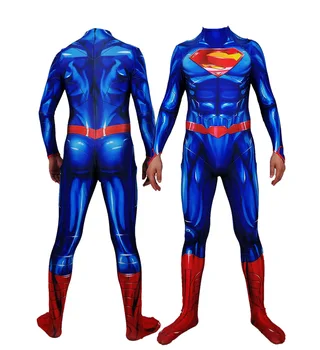 Suaugusieji, Vaikai Žmogus iš Plieno Cosplay Jumpsuit Kostiumas Super Herojus Vyrų Zentai Supermeno Kostiumas Helovinas Šalis Bodysuit