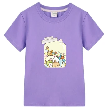 Sumikko Gurashi Animacinių filmų Spausdinimo T-marškinėliai Berniukams, ir Mergaitėms, Vaikams, Kawaii Grafika Atspausdinta Tee marškinėliai trumpomis Rankovėmis 100% Medvilnė