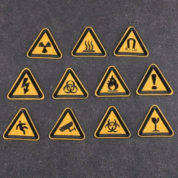 Trikampis Geltonas Eismo Ženklas Ženklelis Siuvinėjimo Geležies Lopai Drabužių Maišą Drabužių Lipdukas Appliques Stripes 