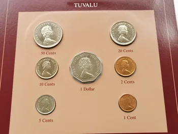 Tuvaluan Pilnas Komplektas 7 Monetos 1985 M. Karalienė Elžbieta Naujas Paketas