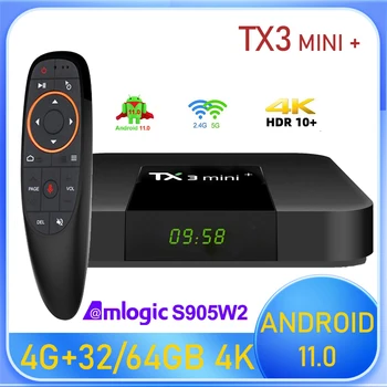 TX3 MINI+ Android 11 Amlogic S905W2 Smart TV Box 4GB 32GB 64GB 2.4 G& 5G Wifi BT 4K 3D 2G16G TVBOX Media Player 