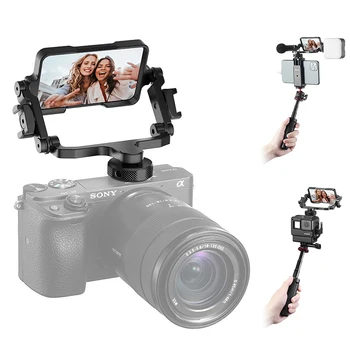 Ulanzi PT-14 Kamera Periskopas Flip-Veidrodis Ekrano Vlog Selfie Laikiklis Universalus Smartphone DSLR Veiksmų Fotoaparato Priedai