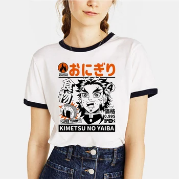 Unisex Rengoku Nezuko T-shirt Vyrai Kawaii Kimetsu Nr. Yaiba Marškinėliai Animacinių filmų Marškinėlius Japonų Anime Demon Slayer Grafinis Tees Vyras