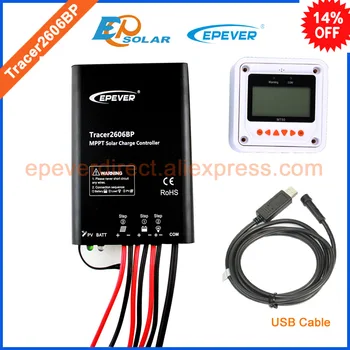 USB kabelis +MT50 nuotolinio metrų saulės baterijų valdiklis priedai Tracer2606BP 10A 10amp EPEVER 12v 24v EPsolar