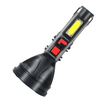 USB Įkrovimo COB LED Žibintuvėlis Galingas Darbo Žibinto Lempa, Kempingas, Lauko Nuotykius Tirti Žibintuvėlis