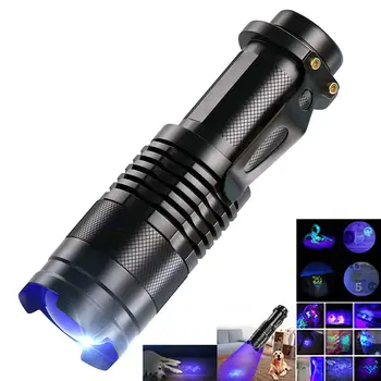 UV LED Žibintuvėlis Nešiojamų Lempos 395nm Bangos ilgis yra Violetinės Šviesos Augintinio Šlapimo Skorpionas Moteriškos Higienos Detektorius Fakelas