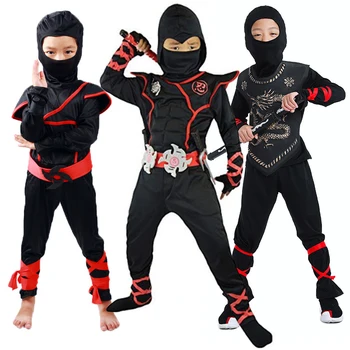 Vaikai Ninja Kostiumas Uniformas, Berniukas, Mergaitė Helovinas Šalis Išgalvotas Kostiumai Vaikams Karys, Samurajus Ninja Cosplay Kostiumas Drabužių Rinkinys Dovanų