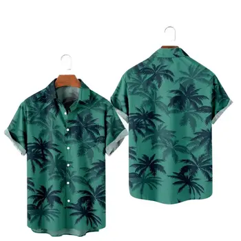 Vasaros Havajų Vyrų Negabaritinių Marškinėliai trumpomis Rankovėmis 3D Spausdinimo Jaukus Mados Drabužių Atsitiktinis Vieną Mygtuką Viršūnes Camiseta