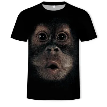Vasaros Mados vyriški T-shirt Gyvūnų Ape Beždžionė 3D Atspausdintas Atsitiktinis marškinėliai vyriški Hip-hop Street vyriški Drabužiai, marškinėliai Vyrams