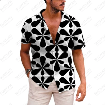 Vasarą Karšta, Pardavimas vyriški trumpomis Rankovėmis Marškiniai Suskaidytas 3D Spausdinimo Gatvės Kietas Kostiumas Apykaklės Mygtuką Marškinėliai Atsitiktinis Didelis Laisvi Marškinėliai