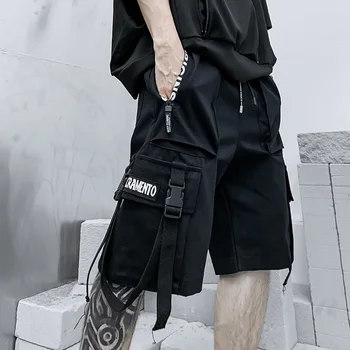Vasarą Šortai Vyrams Harajuku Streetwear Atsitiktinis Žmogus Krovinių Šortai Mados High Street Trumpas Kelnes Punk Hip-Hop Vyrų Drabužiai.