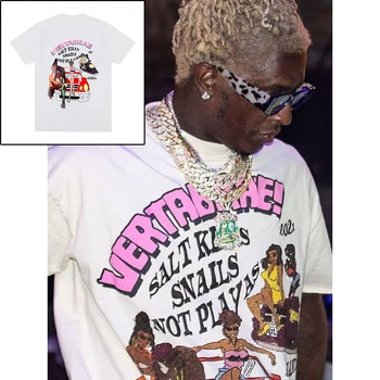 Vertabrae DRUSKA Žudo Vintage marškinėliai sraigės ne playas Hip-Hop Kanye West Medvilnės Vyrų marškinėliai Naujas Tee Marškinėlius Moterų Topai