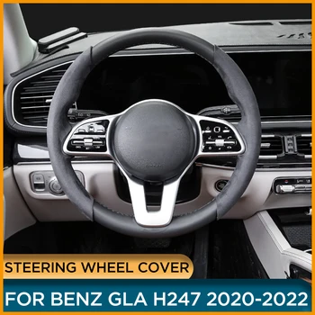 Visą Verstos Odos Vairas Apdaila Padengti Mercedes Benz GLA H247 Automobilio Vairo Lipdukas Benz GLA 2020 2021 2022
