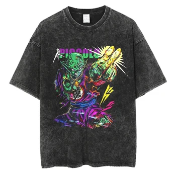 Vyrai Vintage marškinėliai Japonų Anime Dragon Ball Grafinis T-Shirt Hip-Hop Negabaritinių Harajuku Derliaus Marškinėlius vatos Pagaliukai Tee Laisvas