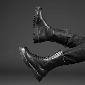 Vyriški batai rudens-žiemos laisvalaikio vyriški odiniai batai didelio dydžio h aukšta top Aukštos kokybės splitas Oda Vyrų Batų