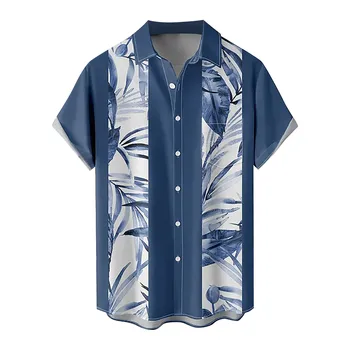Vyriški Havajų Marškinėliai Atvartas Mados trumparankoviai Prarasti Kvėpuojantis Viršuje Vasaros Kokoso Retro Marškinėliai Vyrams 3d Atsitiktinis Paplūdimio Marškinėliai
