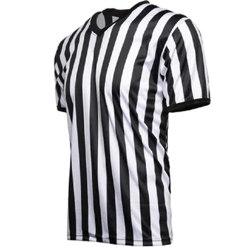 Vyrų Krepšinio, Futbolo, Futbolo V-Kaklo Teisėjų Marškinėliai Imtynių Profesionalų Bokso Arbitras Dryžuotas Paleisti trumpomis Rankovėmis T-shirt