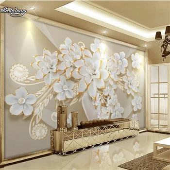 wellyu 3D Stereo Elegantiškas Gėlių Gėlių Kambarį Fone Sienos Sienos Individualų Didelės Freskos Neaustinių Tapetai