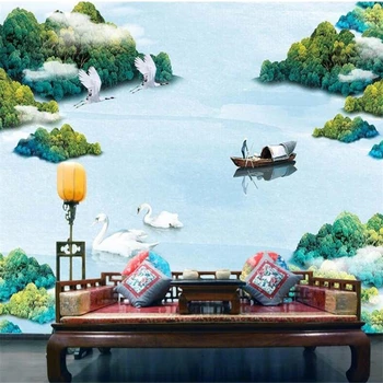 wellyu sienos dokumentų namų dekoro Užsakymą tapetai Naujas Kinijos modernaus minimalistinio abstrakčiai rašalo kraštovaizdžio fone sienos behang