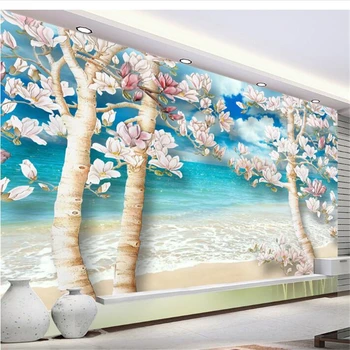 wellyu Užsakymą tapetai Jaslem Orchidėja romantiška magnolija TV fono sienos yra labai aiškus papel de sumalti popieriaus 3d