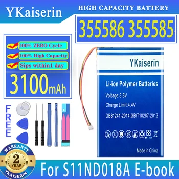 YKaiserin Baterija 355586 3100mAh Už S11ND018A E-knyga (ONIKSO BBA10) 355585 305585 galia banko psp DVR Skaitmeninis Baterijos