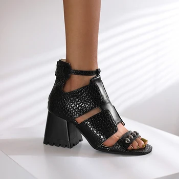 Zapatos De Mujer 2023 Prabanga Sandalai Moterims Dizaineriai Atidaryti Tne Storio Aukšti Kulniukai Šalis Vestuvių Ponios Batai, Didelio Dydžio, 32-48 23-5