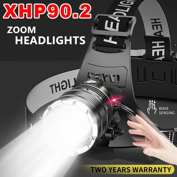 ZK40 Didelės Galios Žibintai Žibintuvėlis LED Žibintuvėlis Naujas XHP90 Jutiklis, Žibintų 18650 Įkrovimo Žvejyba, Kempingas Žibintų