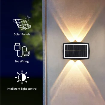 Šiuolaikinių LED IP65 Pažangi Šviesa Aptikti Vandeniui Saulės Aplinkos Apsaugos Aukštyn Ir Žemyn, Lauko Dekoratyvinis Sienos Lempos
