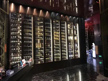 Šviesos Prabanga Kambarį Nerūdijančio Plieno Vyno Kabineto Paprasta Modernus Raudonas Vynas Stovo Viešbučio Vyno Rūsyje Termostatas Ekranas Kabineto D