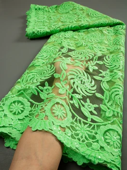 Žaliosios Afrikos Akių Nėrinių Audinys, Aukštos Kokybės prancūzų Tiulio Nėrinių Su Blizgančiais Shinny Suknelės Siuvimo Medžiagos Vestuvių TY3347